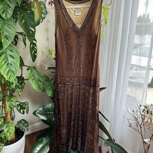 Stenay Brown Beaded Maxi Dress